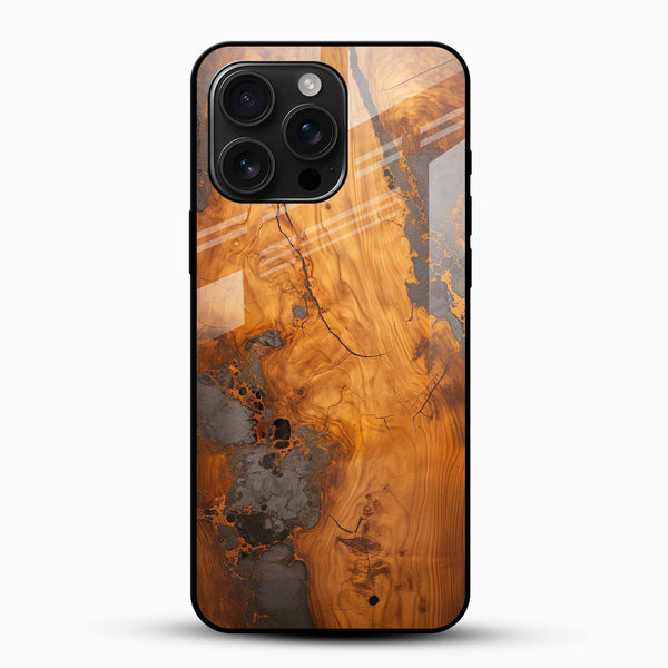 Rustic Wood Texture Glass Mobile Case – Natural Luxury Design - Cover Stall