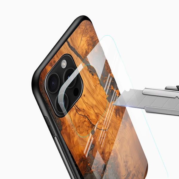 Rustic Wood Texture Glass Mobile Case – Natural Luxury Design - Cover Stall