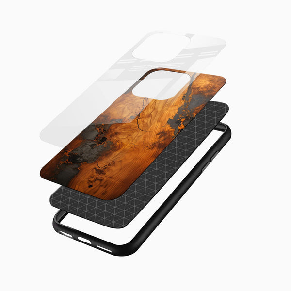 Rustic Wood Texture Glass Mobile Case – Natural Luxury Design - Cover Stall