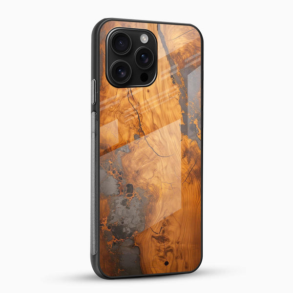 Rustic Wood Texture Glass Mobile Case – Natural Luxury Design - Cover Stall