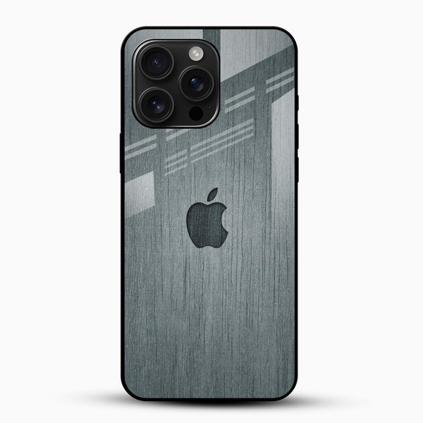 Grey Wooden Look Glass Mobile Cover – Luxury Minimalist Design - Cover Stall