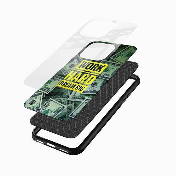 Work Hard Dream Big Mobile Glass Cover - Cover Stall