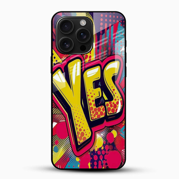 YES Graffiti Art Glass Back Cover – Bold Street Pop Design - Cover Stall