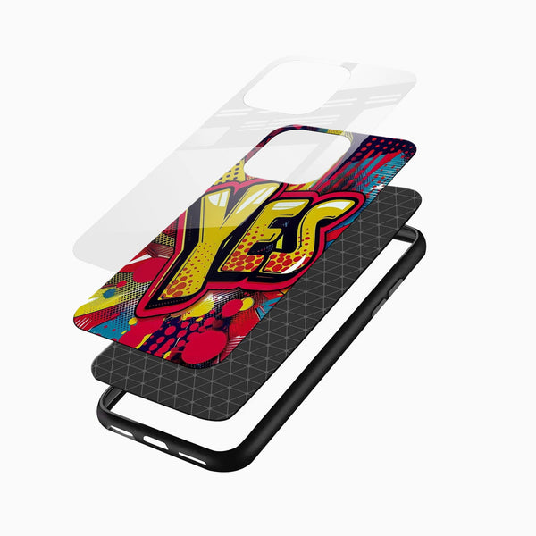 YES Graffiti Art Glass Back Cover – Bold Street Pop Design - Cover Stall