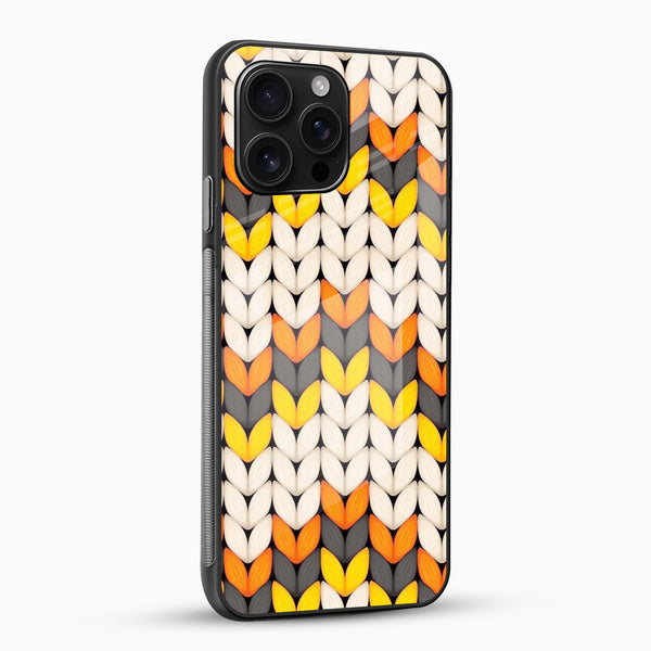 Zigzag Knit Pattern Glass Mobile Cover – Modern Chevron Design - Cover Stall