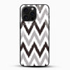 Minimal Zigzag Pattern Glass Back Cover – Neutral Chevron Design - Cover Stall