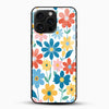 Colorful Floral Pattern Glass Mobile Case – Retro Aesthetic Design - Cover Stall