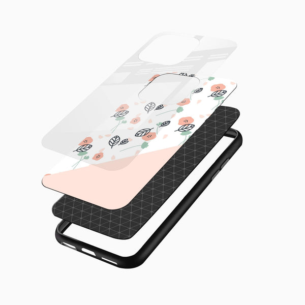 Pastel Floral Minimal Art Glass Mobile Cover – Cute Aesthetic Designer Case - Cover Stall