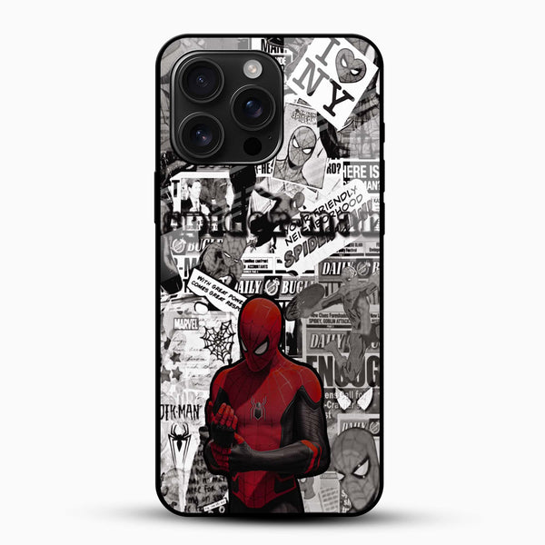 Spider - man Collage Glass Mobile Case – Superhero Design - Cover Stall