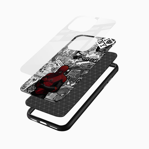 Spider - man Collage Glass Mobile Case – Superhero Design - Cover Stall