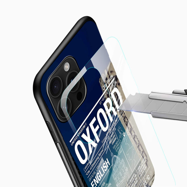 Oxford City Facts Glass Mobile Cover – Travel Typography Design - Cover Stall