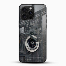 Futuristic Circuit-Core Glass Phone Case
