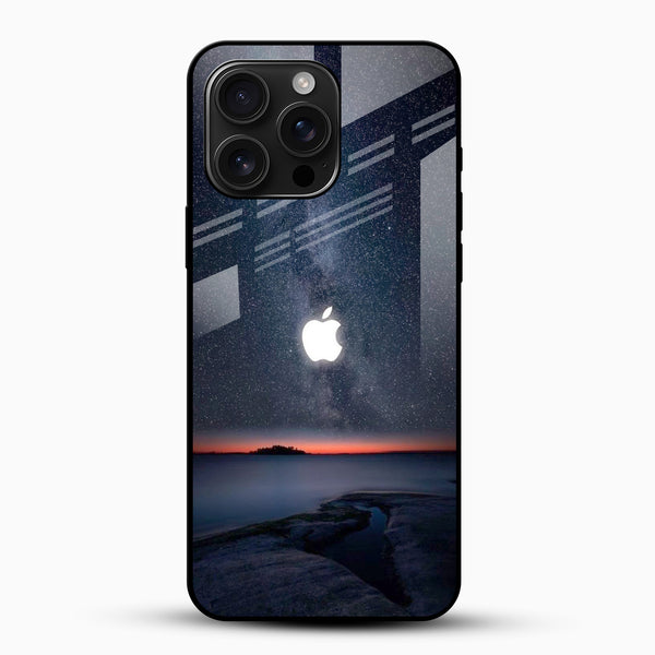 Starry Night Galaxy Glass Mobile Case – Cosmic Landscape Design - Cover Stall