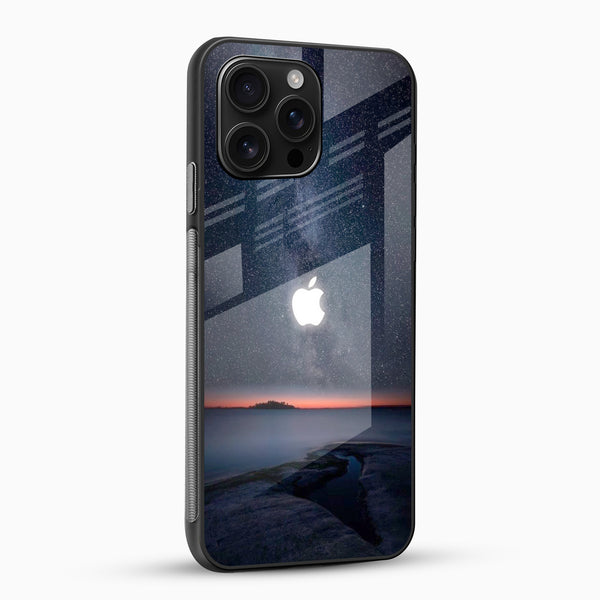 Starry Night Galaxy Glass Mobile Case – Cosmic Landscape Design - Cover Stall