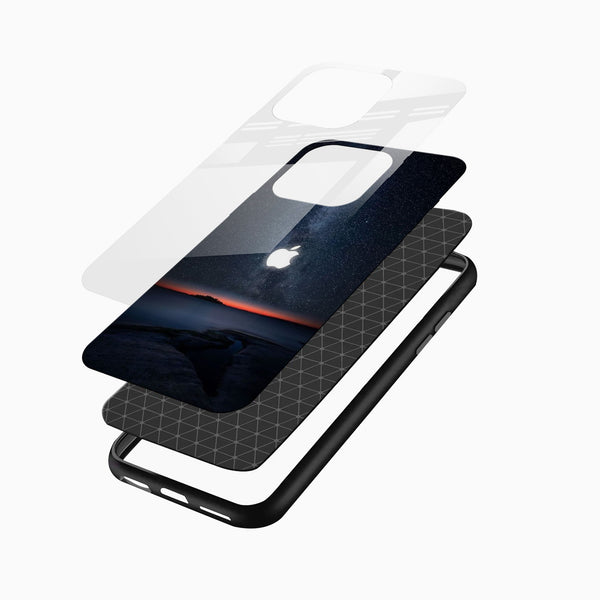 Starry Night Galaxy Glass Mobile Case – Cosmic Landscape Design - Cover Stall