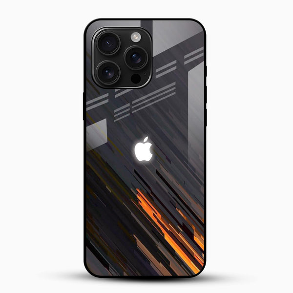 Dark Ember Glass Mobile Cover – Abstract Streak Design - Cover Stall