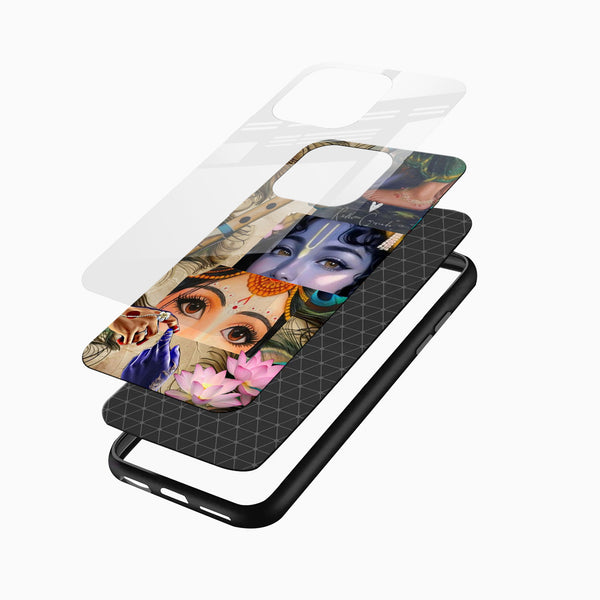 Shri Radha Krishna Glass Mobile Cover – Divine Collage