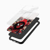Spider-Man superhero comic themed mobile cover with glossy glass finish
