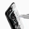 Premium Black Panther phone case close-up with detailed panther silhouette and geometric black-and-white design