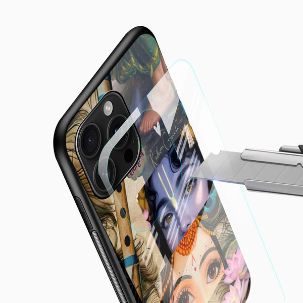 Shri Radha Krishna Glass Mobile Cover – Divine Collage
