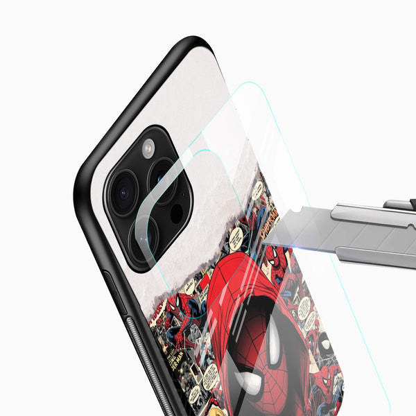 Red Spider-Man Glass Mobile Cover with detailed comic artwork