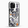M20 Tech Blueprint mobile cover with detailed circuit-inspired design and glossy tempered glass finish.