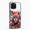 Spider-Man comic collage design printed on premium glass mobile cover