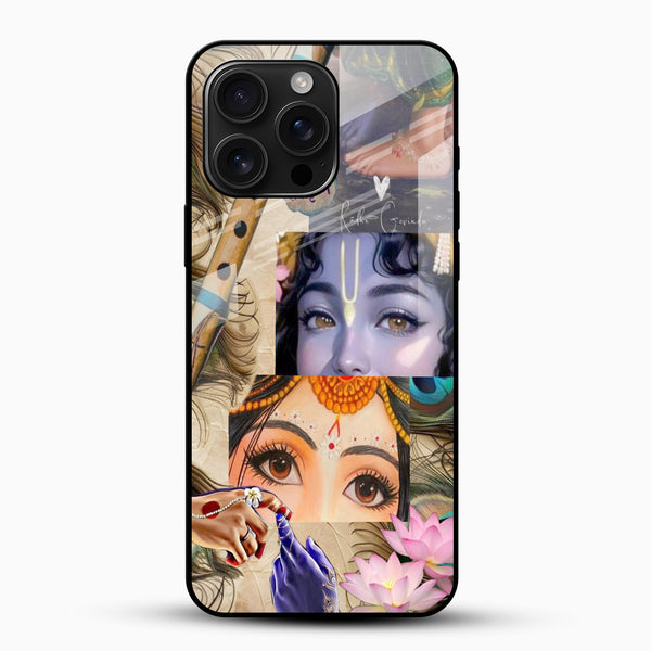 Shri Radha Krishna Glass Mobile Cover – Divine Collage