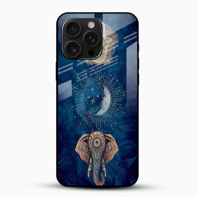 Mystic Moon & Elephant Glass Mobile Cover