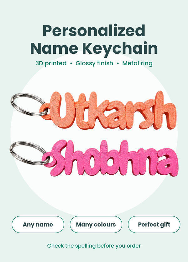 Personalized Name Keychain – 3D Printed Stylish Keyring