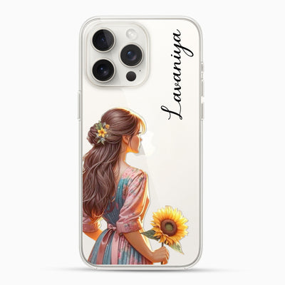 Girl with Sunflower Silicon Mobile Case