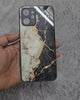 
White & Golden Marble Glass Case