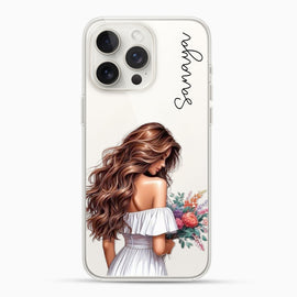 Beautiful Hair - Girl Silicon Phone Case [With Custom Name]