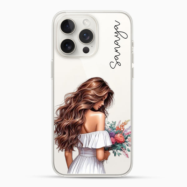 Beautiful Hair - Girl Silicon Phone Case [With Custom Name] - Cover Stall