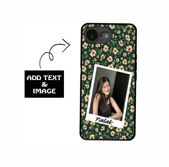 Custom Floral Photo Glass Phone Case with Name - Cover Stall